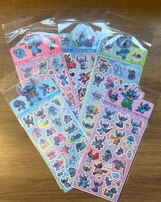 Cartela de adesivos Stitch