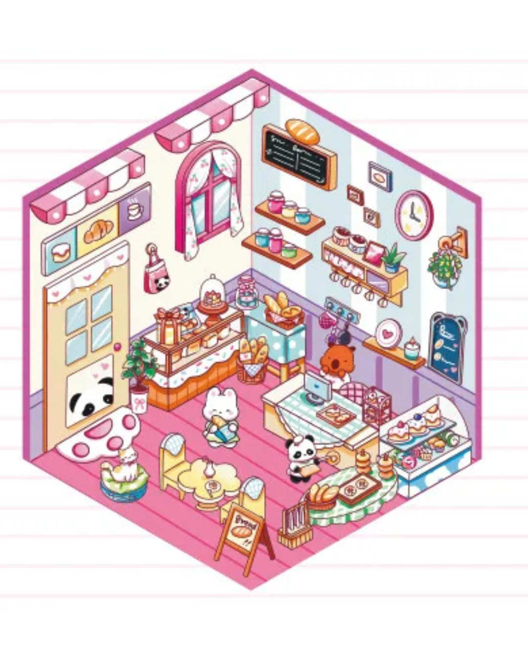 Adesivos Cena 3D Miniatura Café OU Padaria