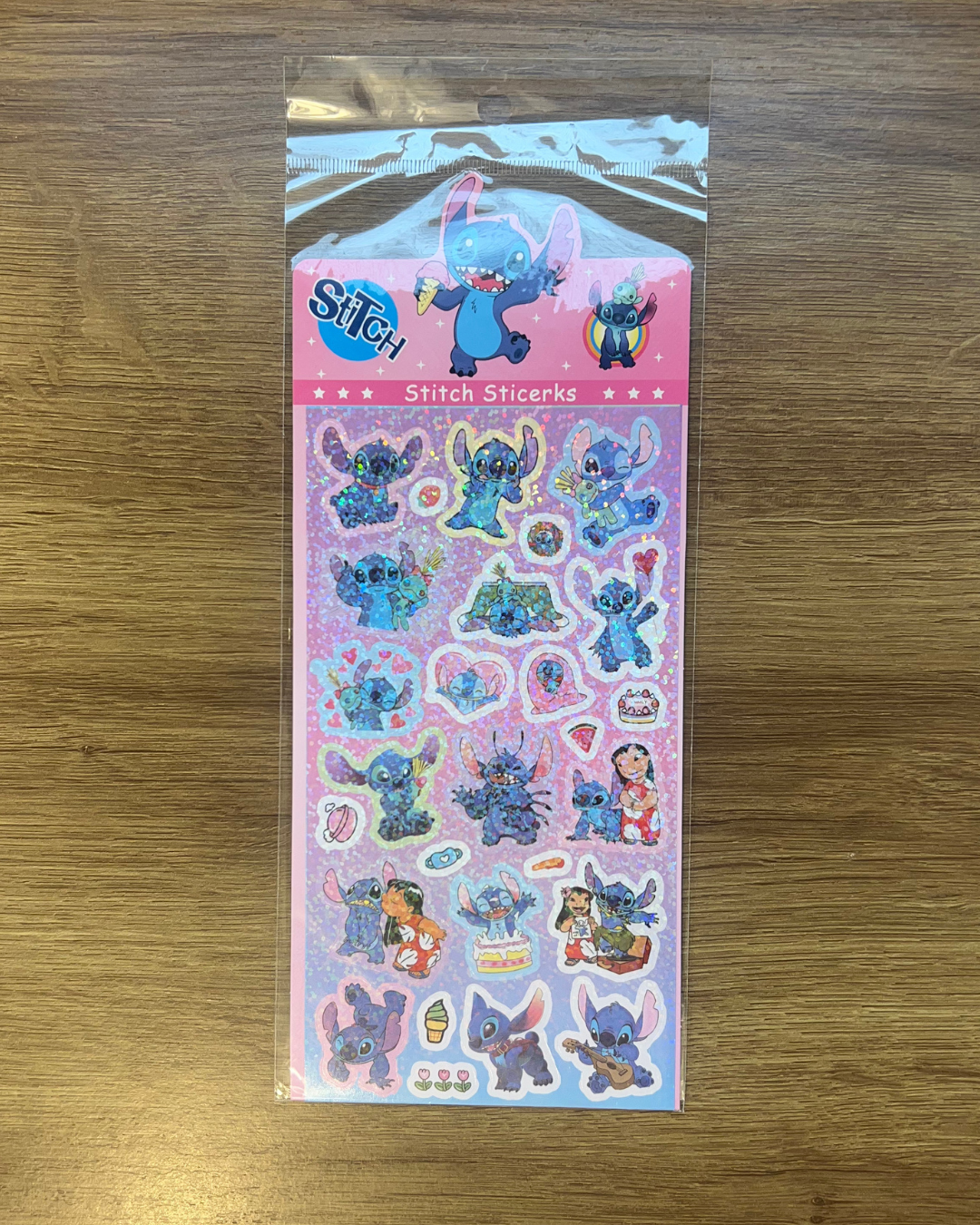 Cartela de adesivos Stitch