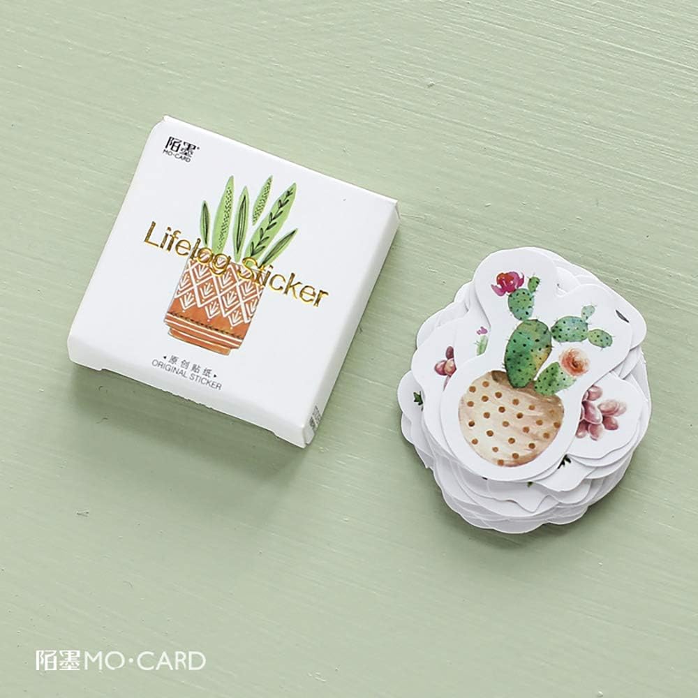 Caixinha de Adesivos Vasos de plantas - 44 adesivos decorativos