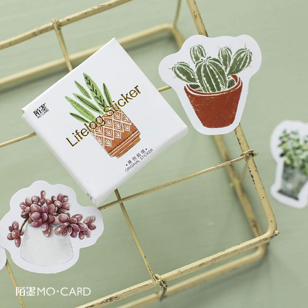 Caixinha de Adesivos Vasos de plantas - 44 adesivos decorativos