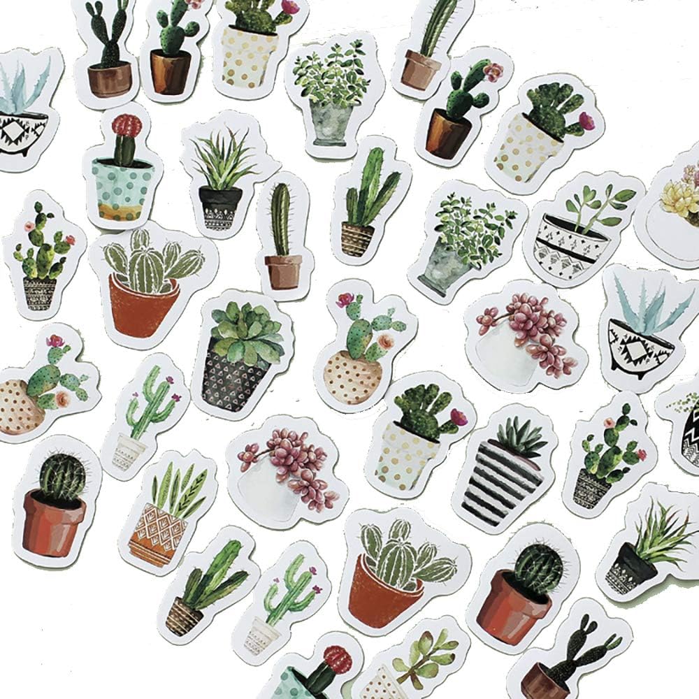 Caixinha de Adesivos Vasos de plantas - 44 adesivos decorativos
