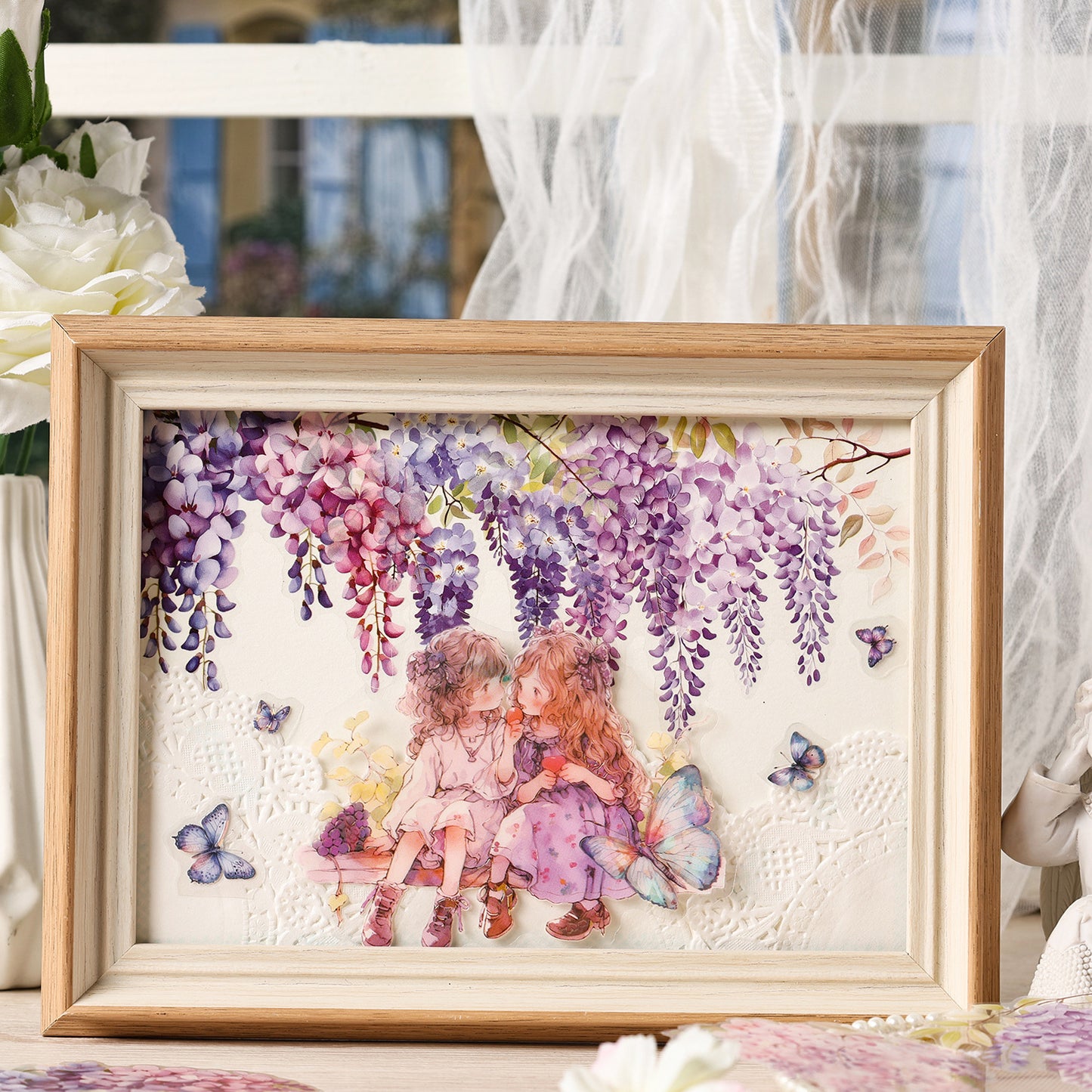 Adesivos Transparentes PET Flores Rosas