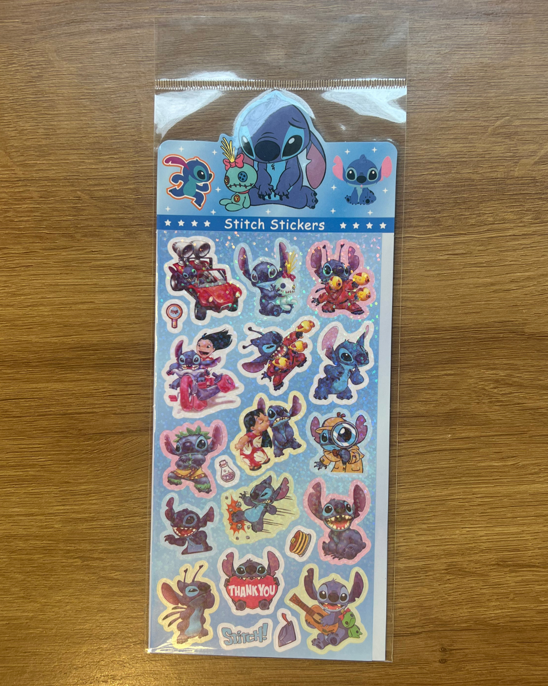 Cartela de adesivos Stitch