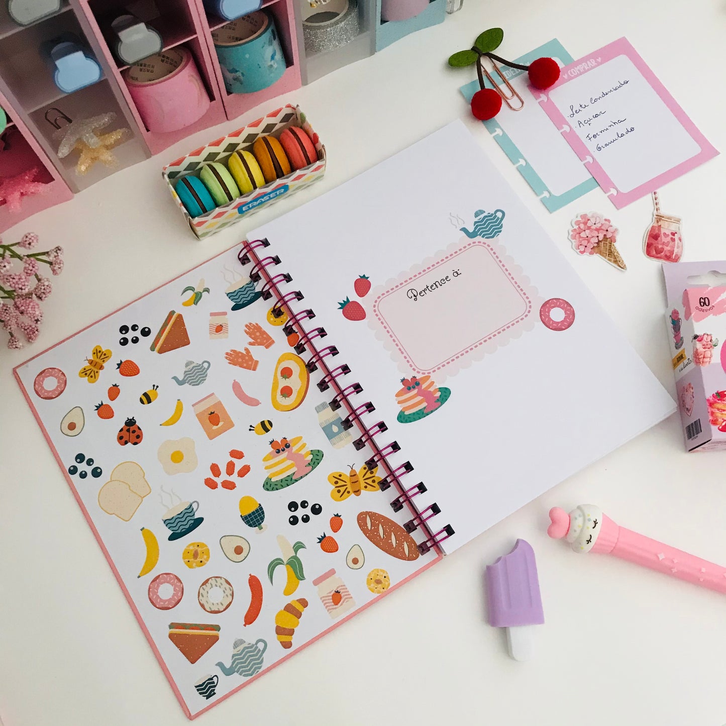 Caderno de Receitas Cor de Rosa