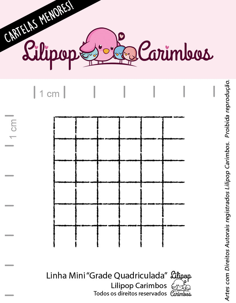 Cartela de Carimbos Mini - Grade - Lilipop Carimbos