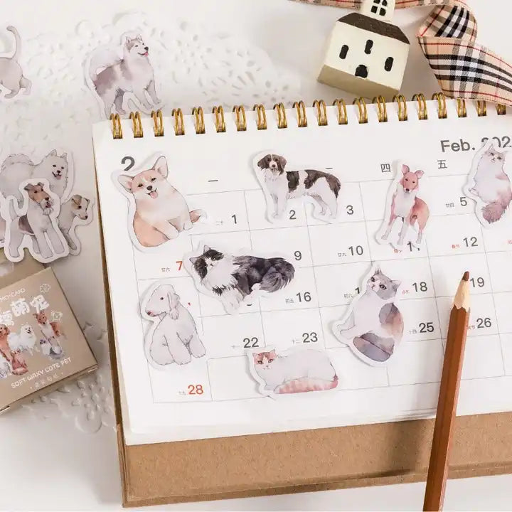 Adesivo na Caixinha Cão Amigo - 44 adesivos decorativos