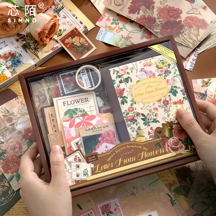 Kit com 150 peças Colagem Natureza Retro