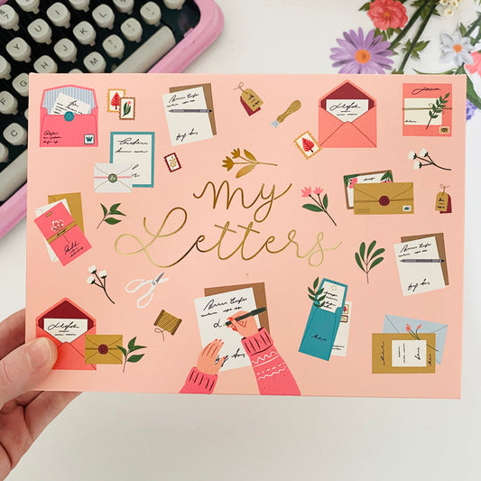 Caixa com Papéis de Carta Decorados e Envelopes Colecionável