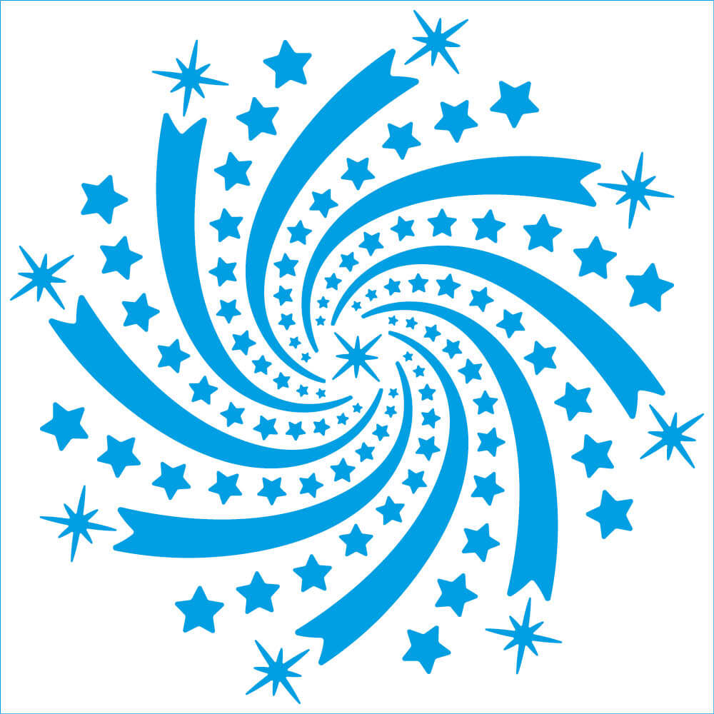 Stencil 14x14cm Textura com Estrelas Litoarte