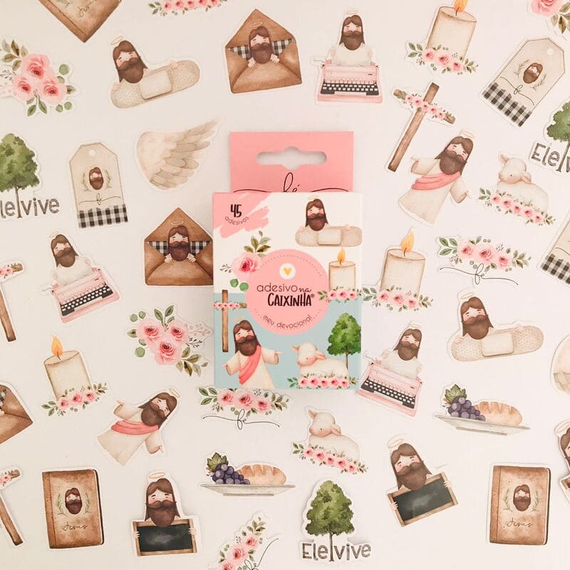 Adesivo na Caixinha Meu Devocional - 45 adesivos decorativos