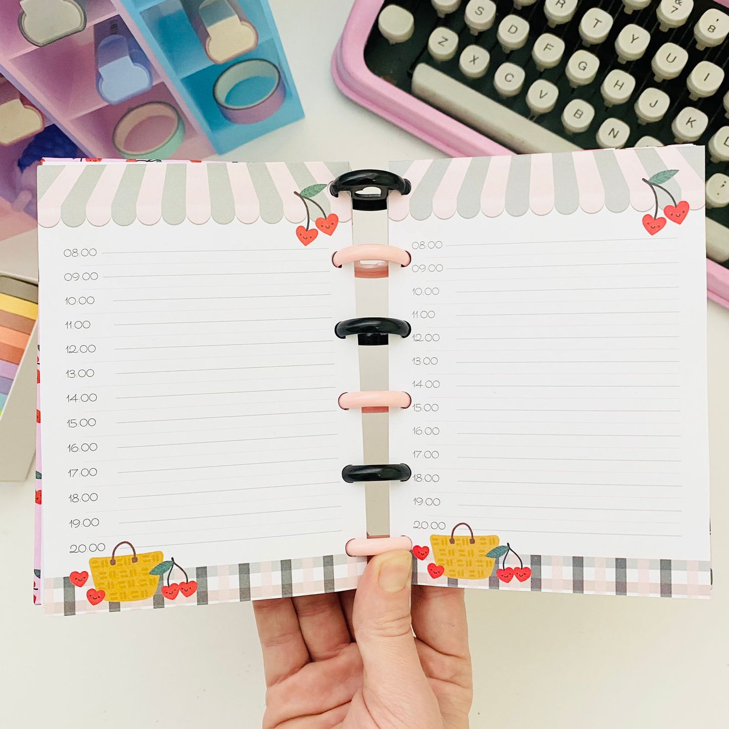 Caderno de disco A6 Cerejinhas