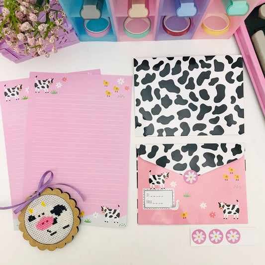 Kit Papéis de Carta com Envelopes Vaquinhas