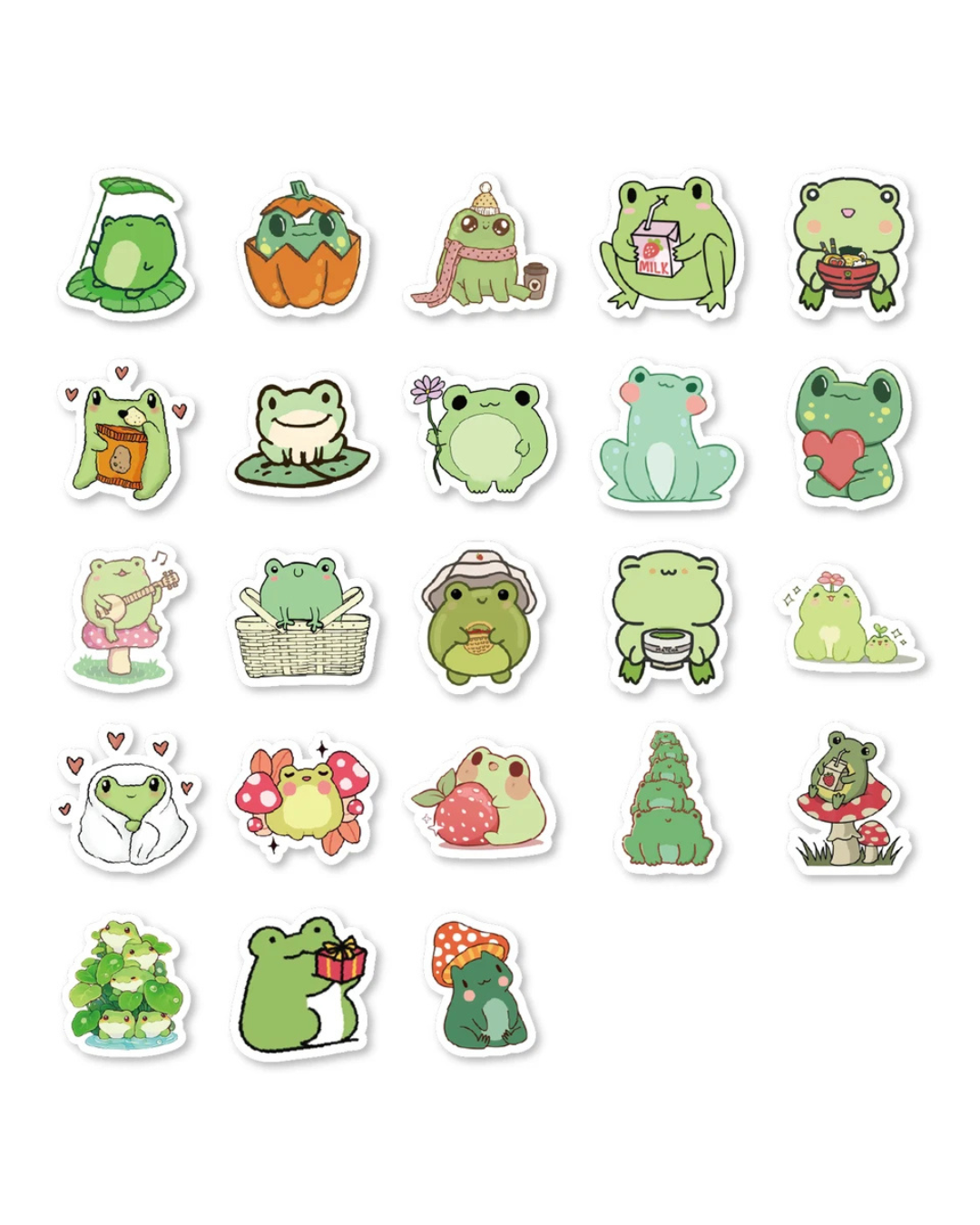 Adesivo na Caixinha Sapinhos Divertidos - 44 adesivos decorativos
