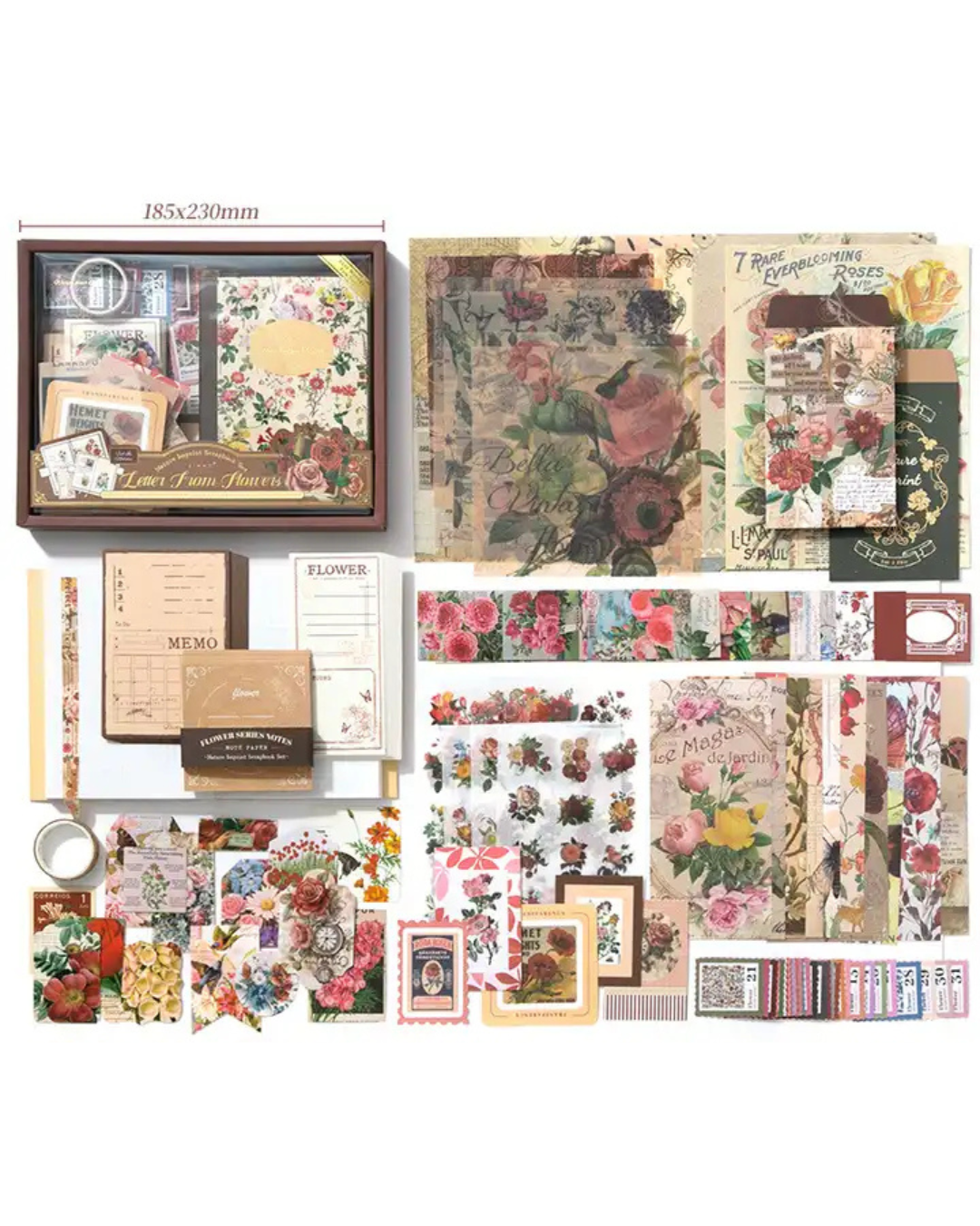 Kit com 150 peças Colagem Natureza Retro