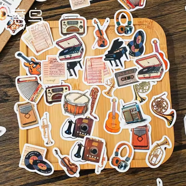 Adesivo na Caixinha Instrumentos Musicais - 44 adesivos decorativos
