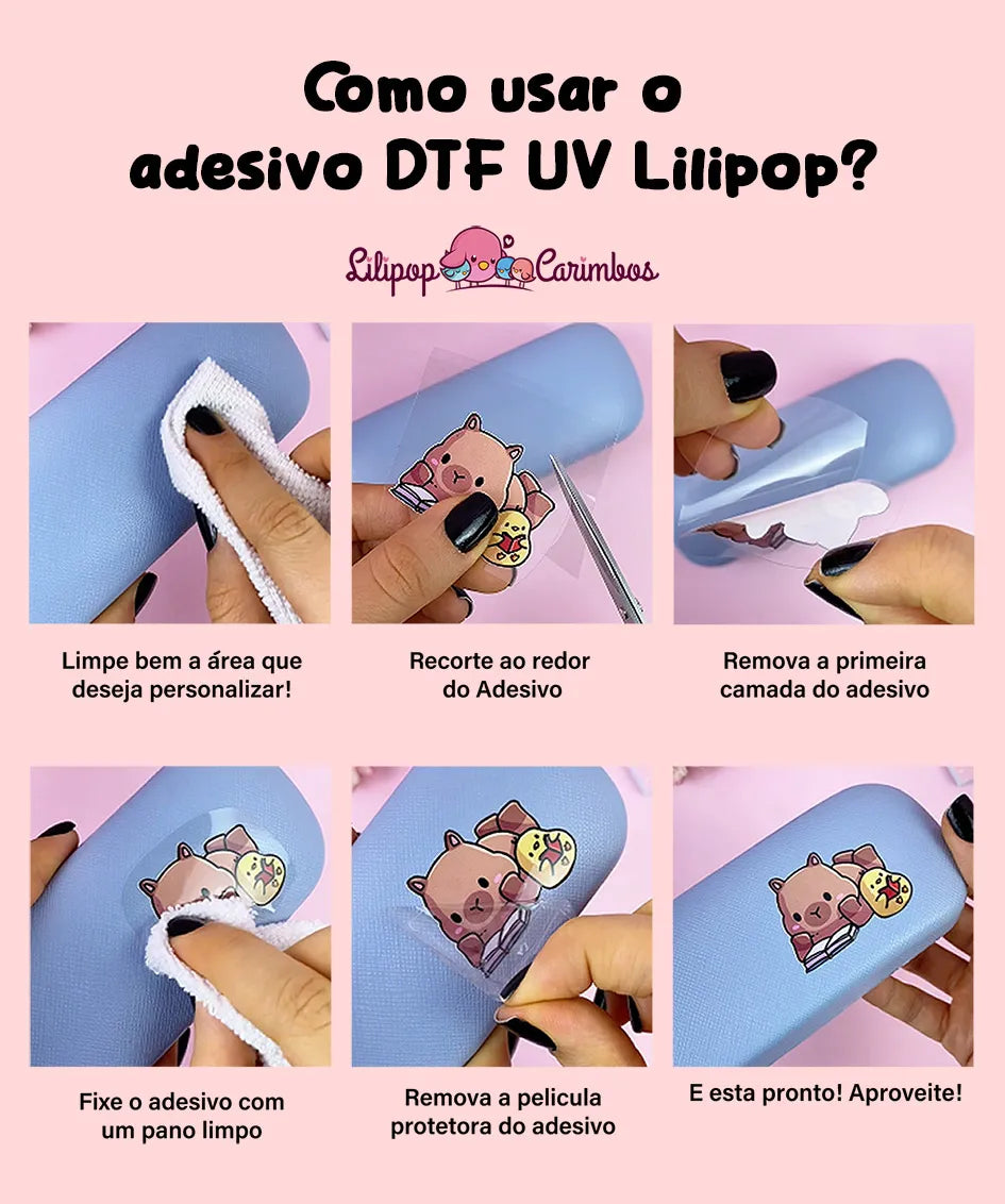 Cartela de Adesivo DTF UV Capivara Leitor