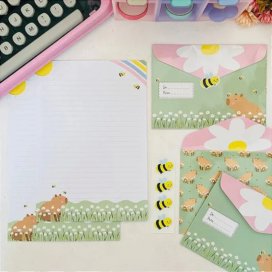 Kit Papéis de Carta com Envelopes Capivaras