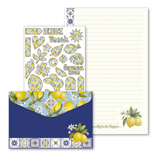 Kit Papéis de Carta com Envelope Limões