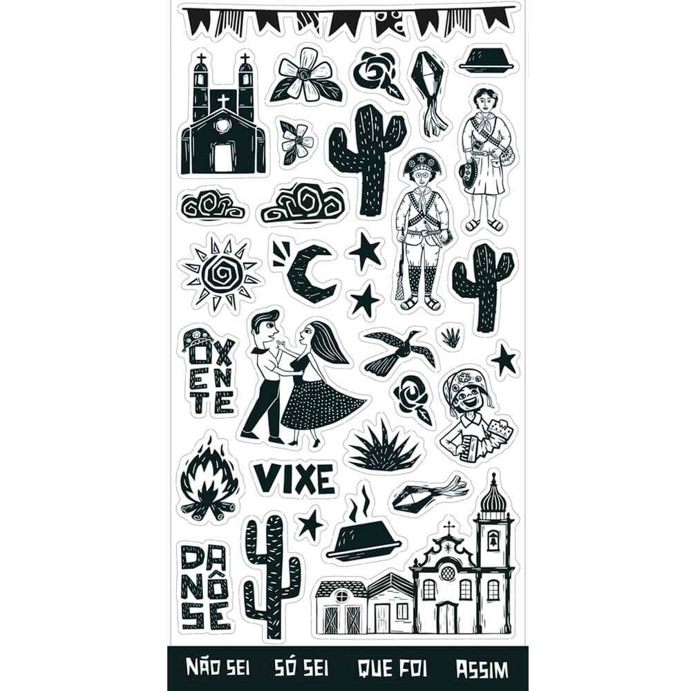 Apliques em Papel Recortado Die Cut Xilogravura