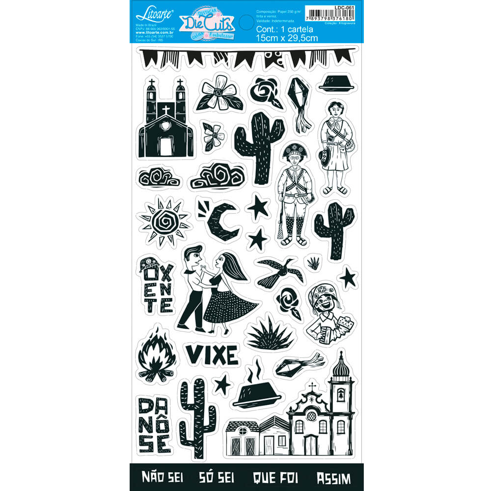 Apliques em Papel Recortado Die Cut Xilogravura