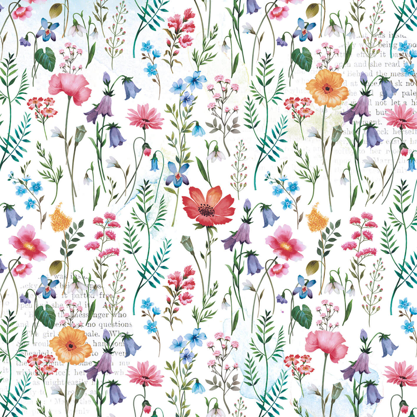 Bloco de Papel para Scrapbook Flores do Campo 15x15cm Litoarte