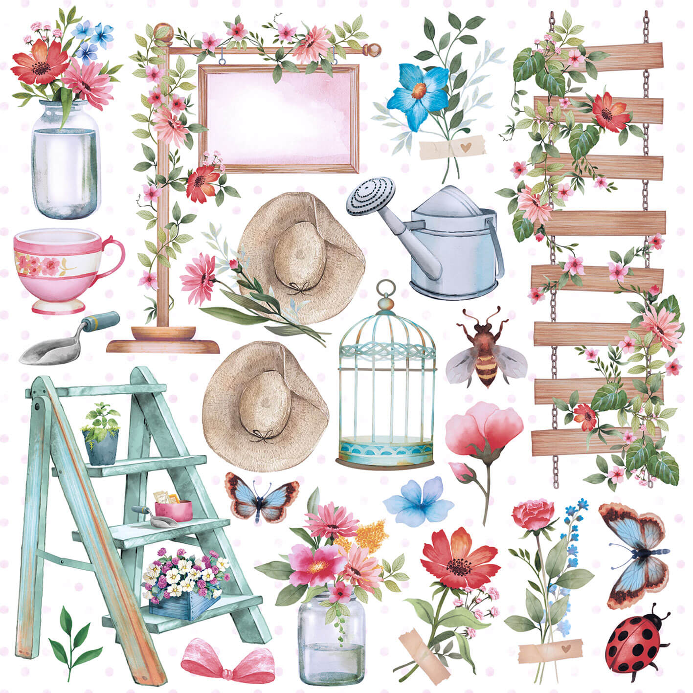 Bloco de Papel para Scrapbook Flores do Campo 15x15cm Litoarte