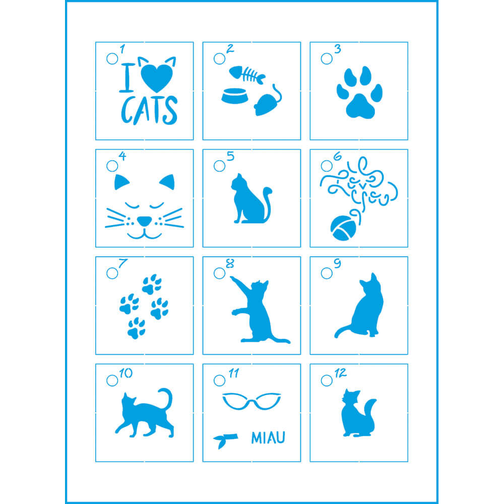 Kit Mini Stencil Gatos