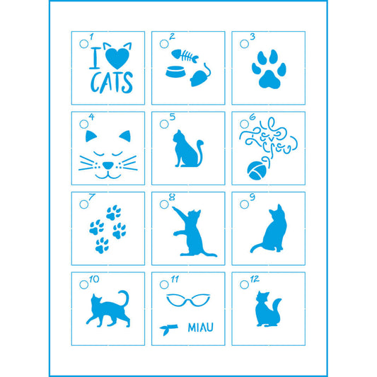 Kit Mini Stencil Gatos