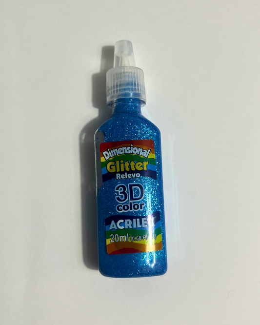 Dimensional 3D Glitter Tinta Relevo Unitário