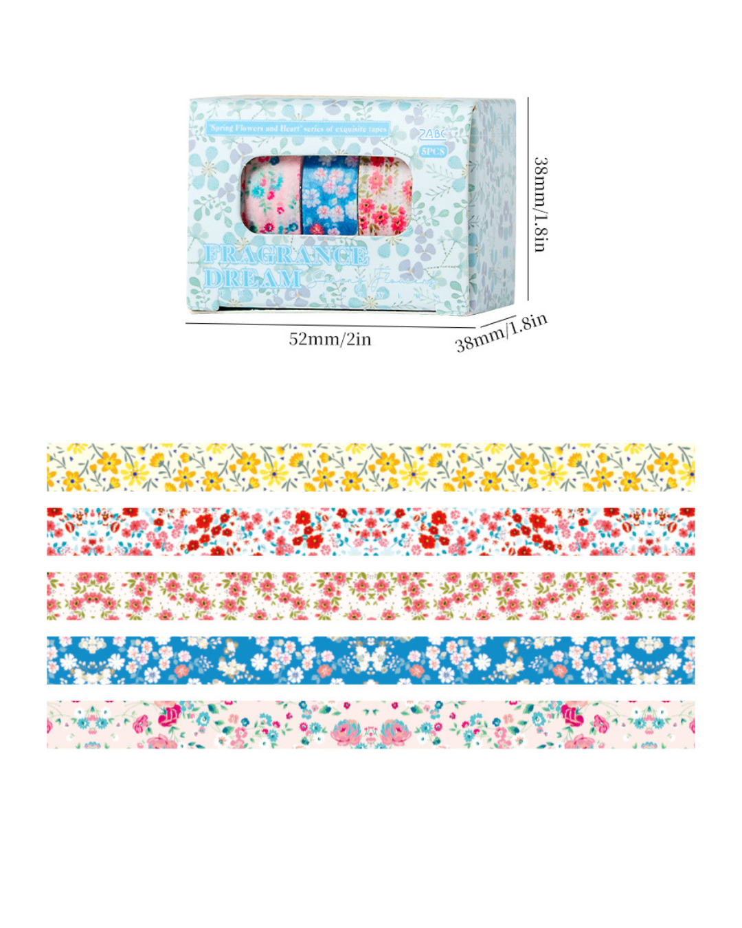 Kit 5 Washi Tapes Flores