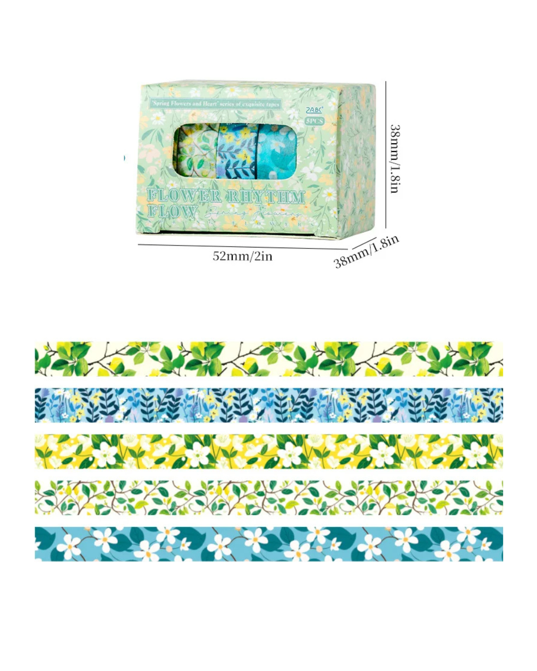 Kit 5 Washi Tapes Flores