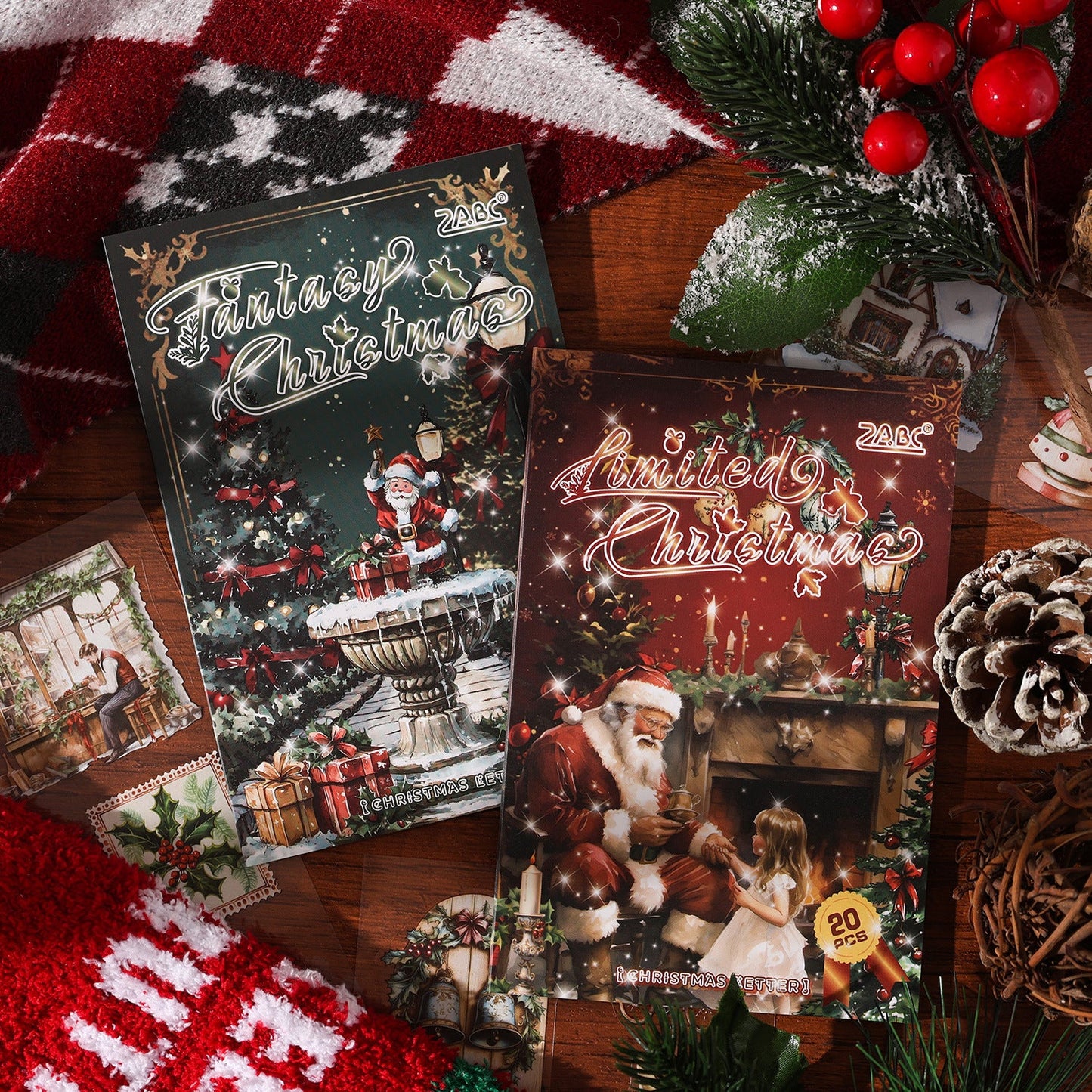 Livro de Adesivos PET Transparente Natal - 20 páginas