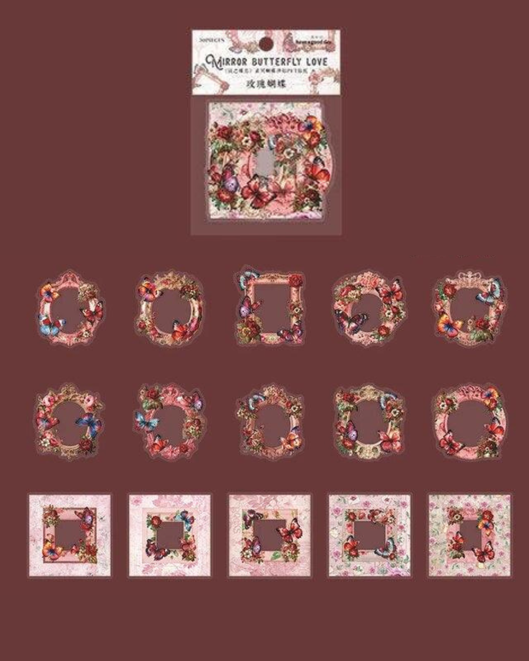 Molduras Adesivas Borboleta e Flores