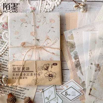 Kit Papéis Vintage Texturizados - 30 peças