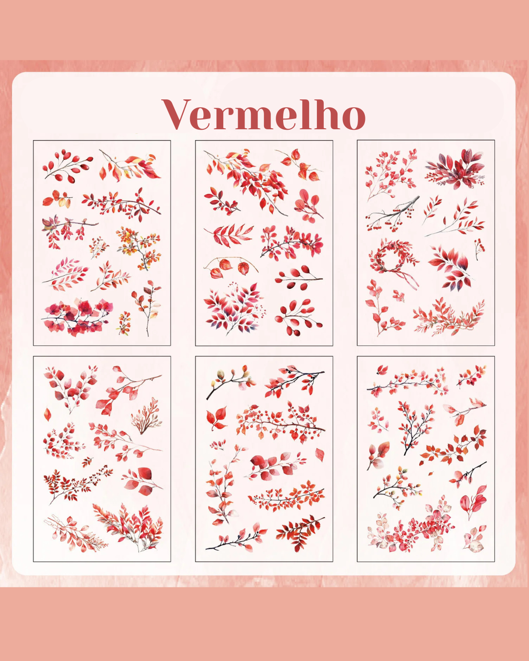 Cartela PET Adesivos Plantas e Galhos