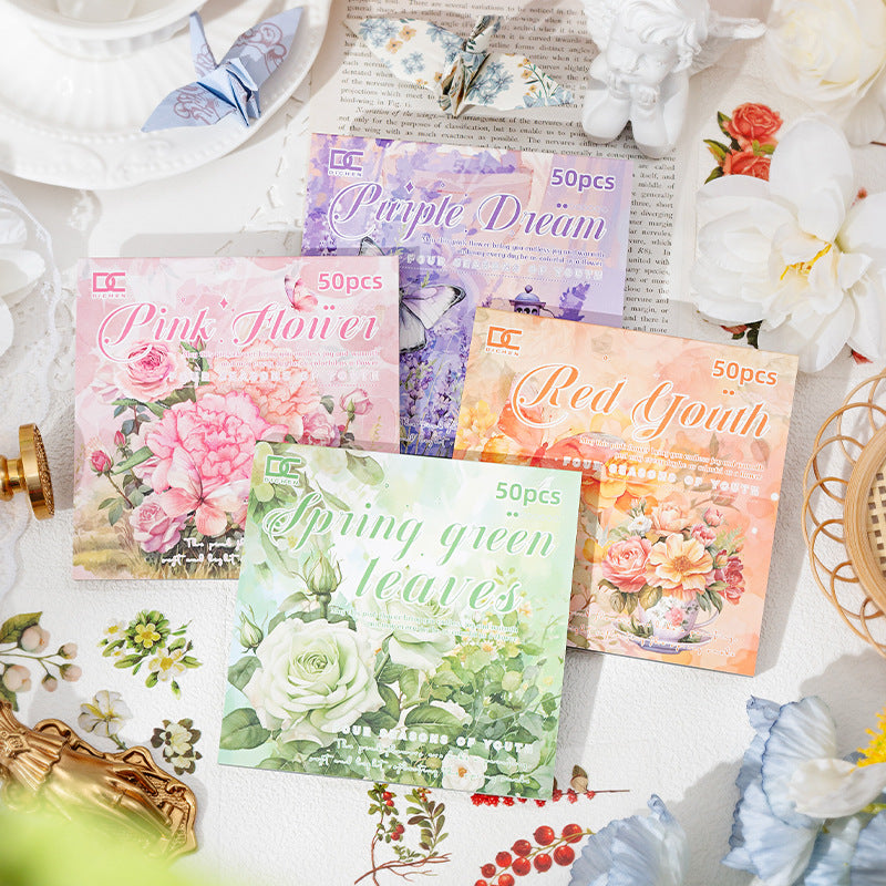 Livro de Adesivos Flores Pequeno - 50 páginas