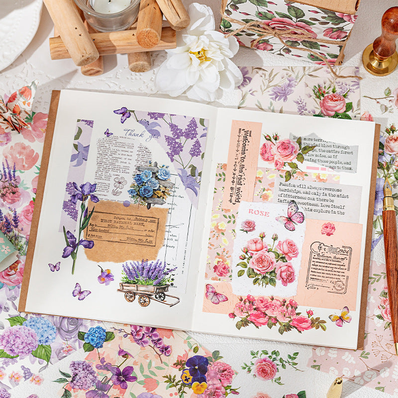 Livro de Adesivos Flores Pequeno - 50 páginas
