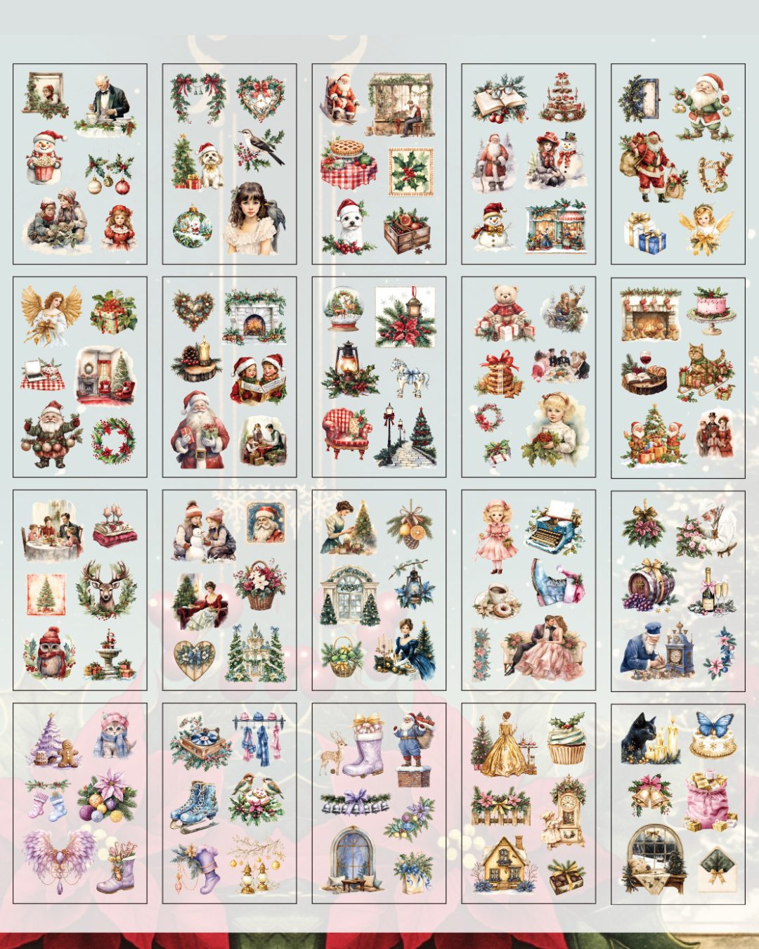 Livro de Adesivos PET Transparente Natal - 20 páginas