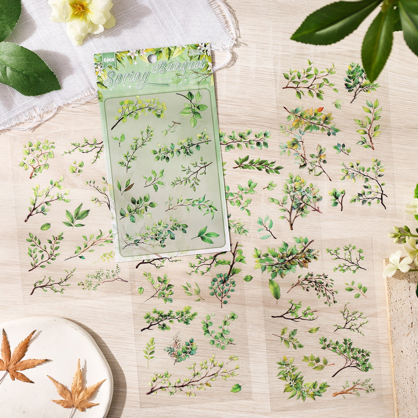 Cartela PET Adesivos Plantas e Galhos