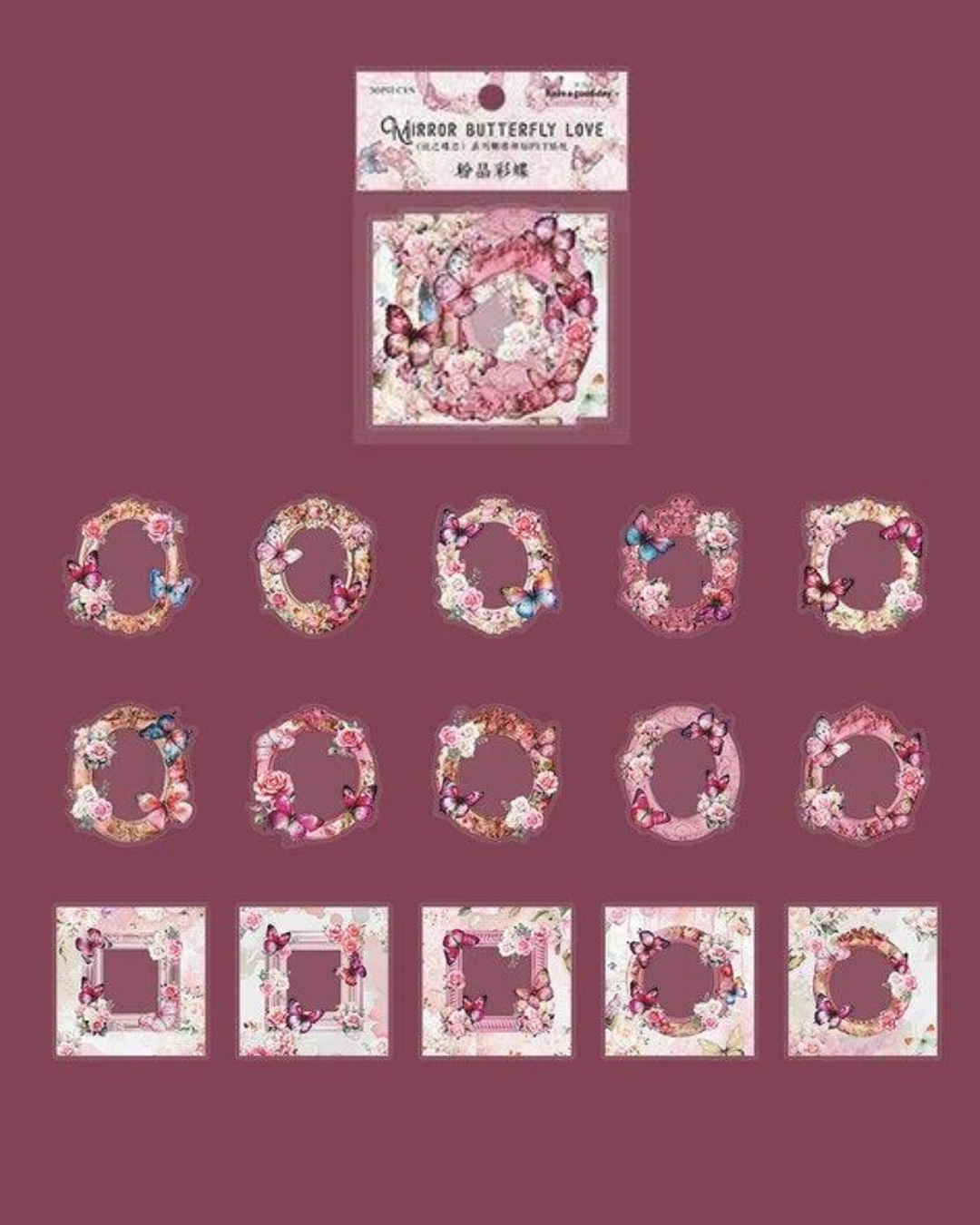 Molduras Adesivas Borboleta e Flores