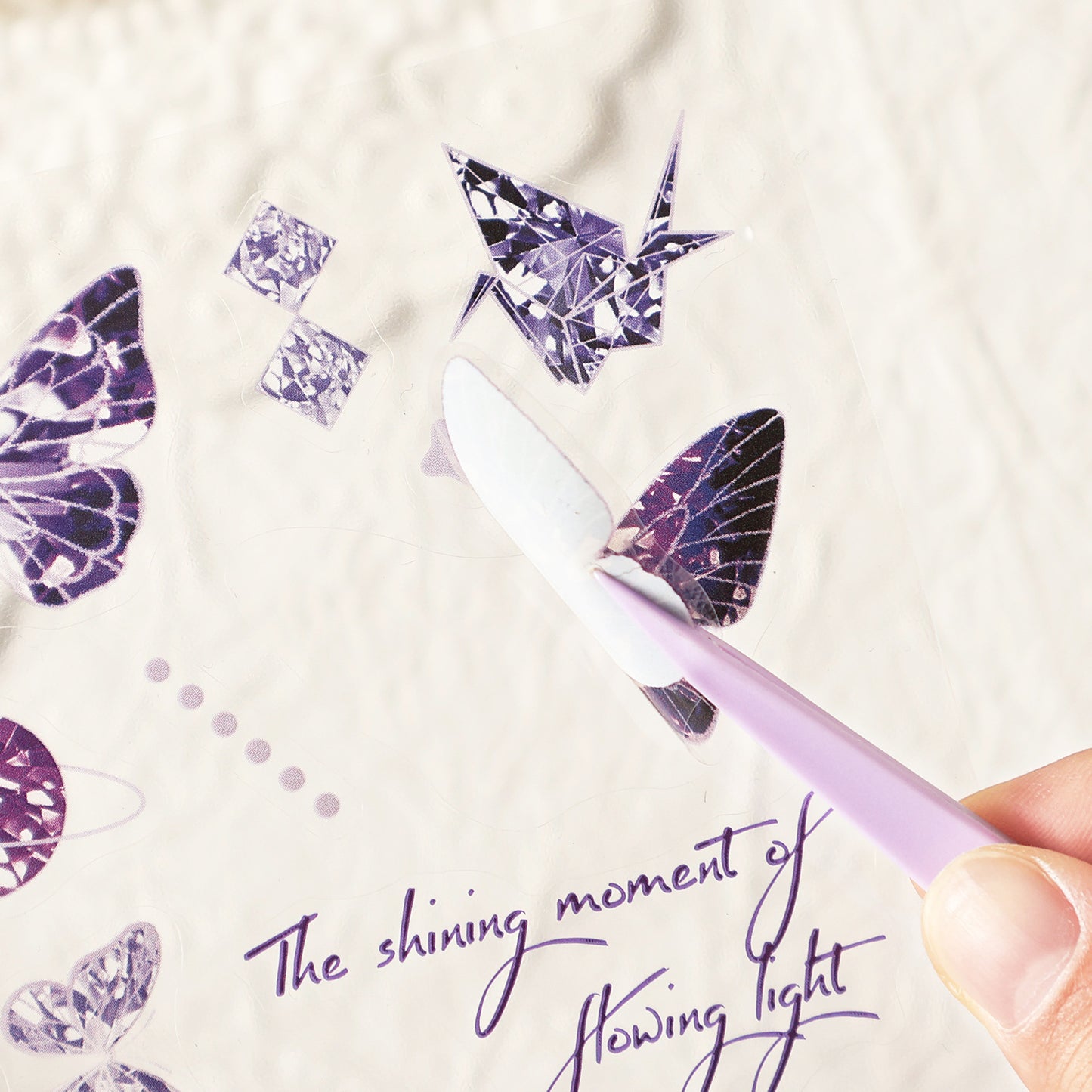 Cartela PET Adesivos Borboletas Poéticas com Efeito Cristal