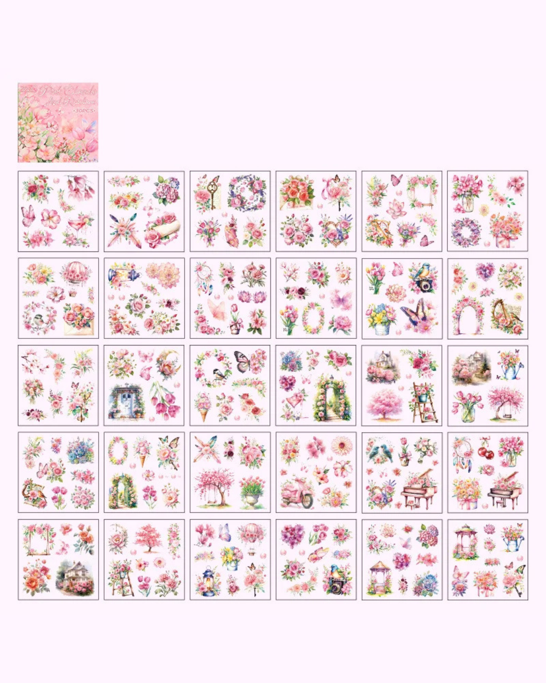 Livro de adesivos transparente O Jardim -  30 páginas