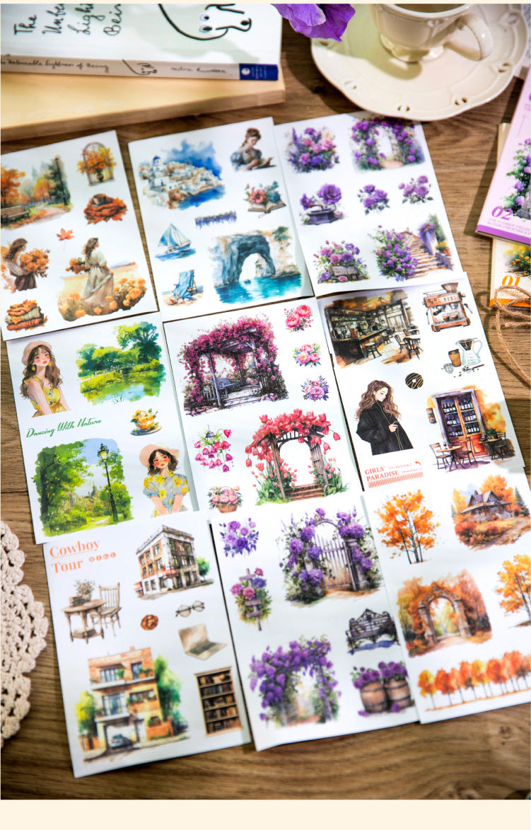 Livro de Adesivos Paisagens - 20 páginas