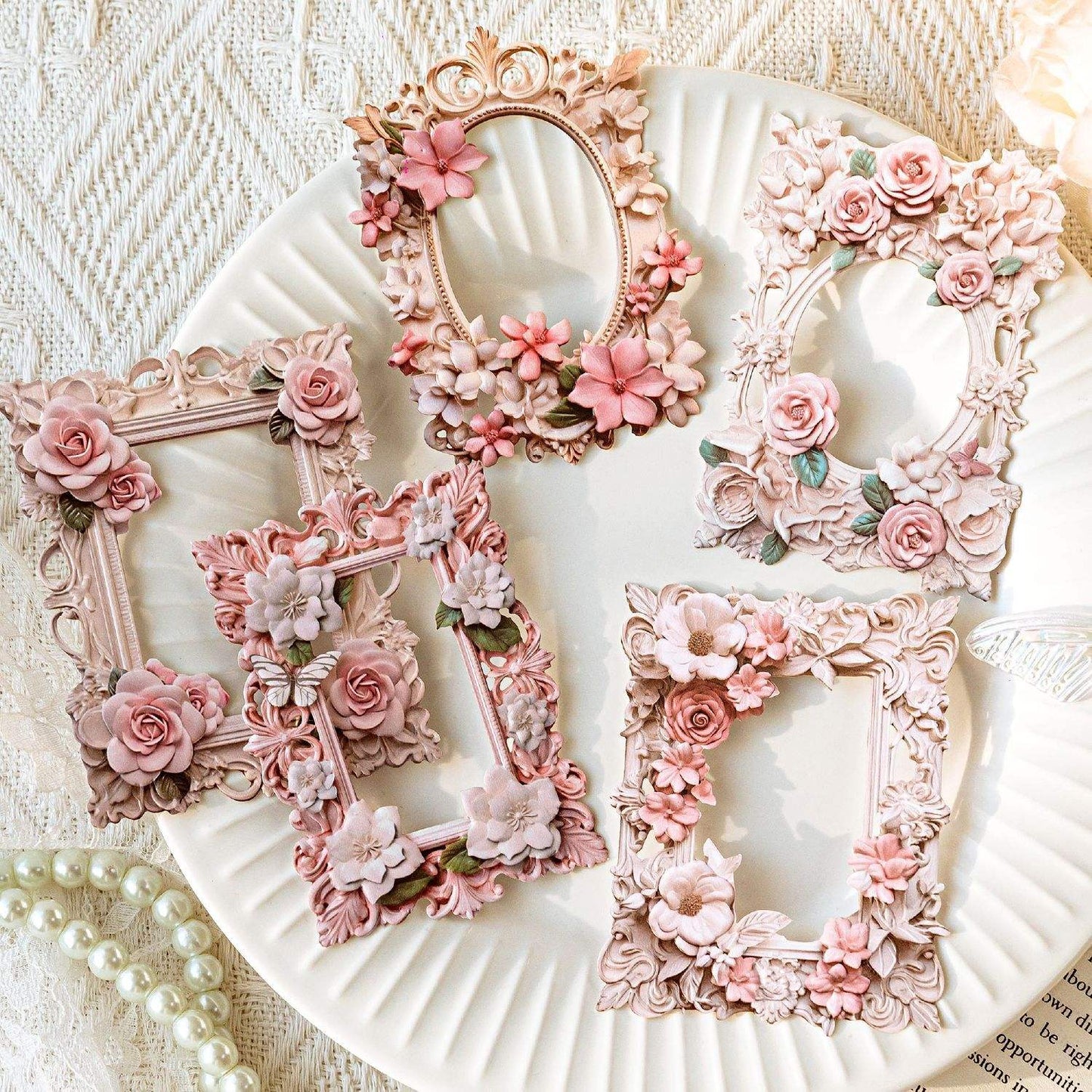 Kit 10 Molduras Florais Vintage