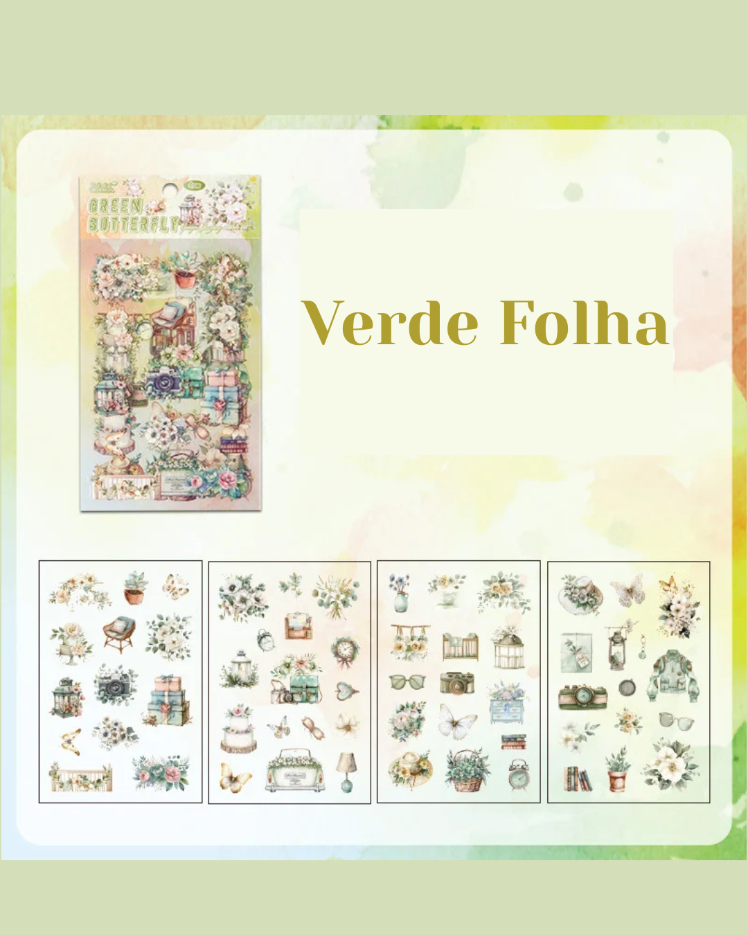 Cartela Adesivos PET Memórias Ilustradas