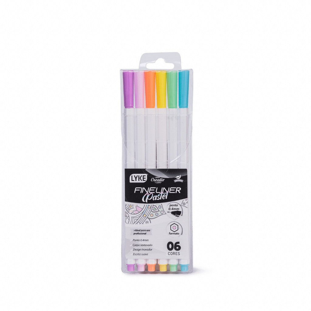 Marcador Fineliner LYKE 0.4mm - 6 cores pastéis