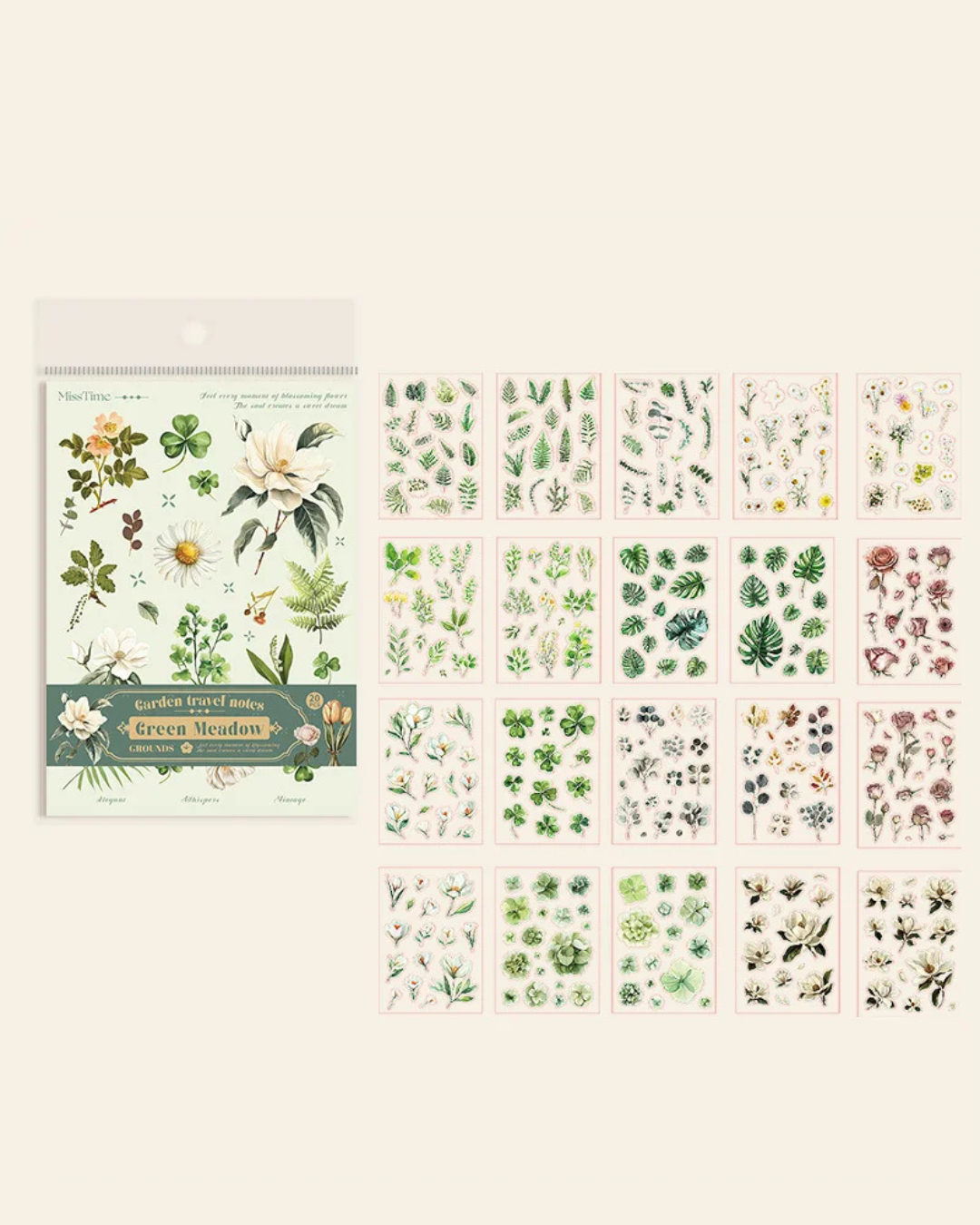 Livro de adesivos transparente Meu Jardim - 20 páginas