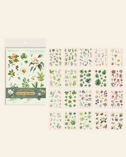Livro de adesivos transparente Meu Jardim - 20 páginas