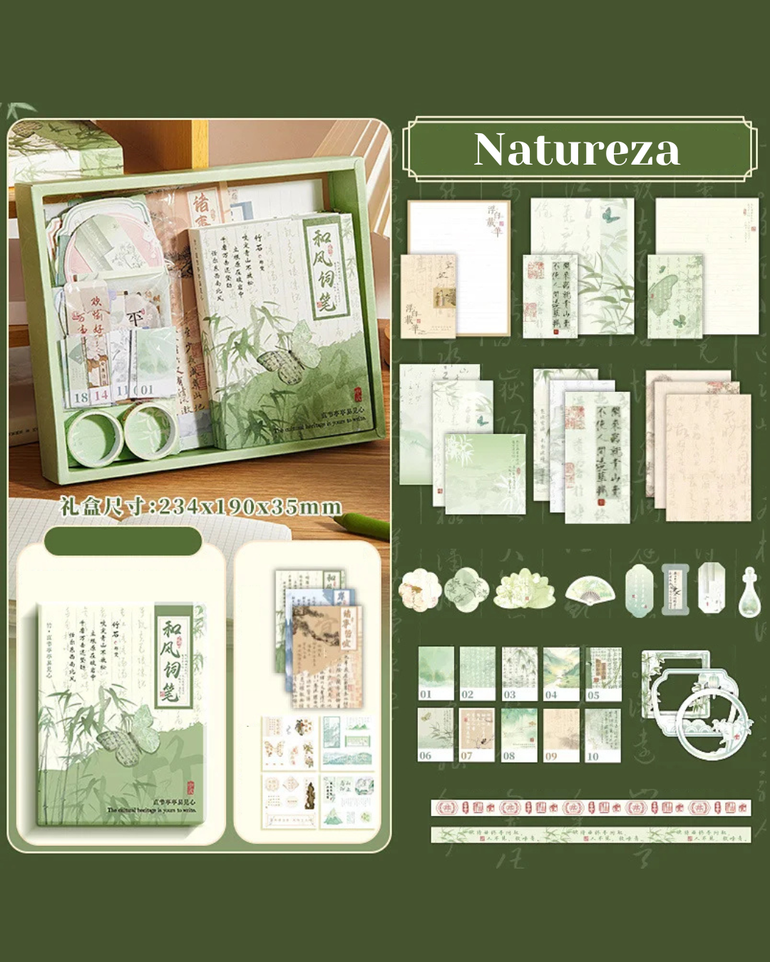 Kit com 164 peças Colagem Memórias Escritas